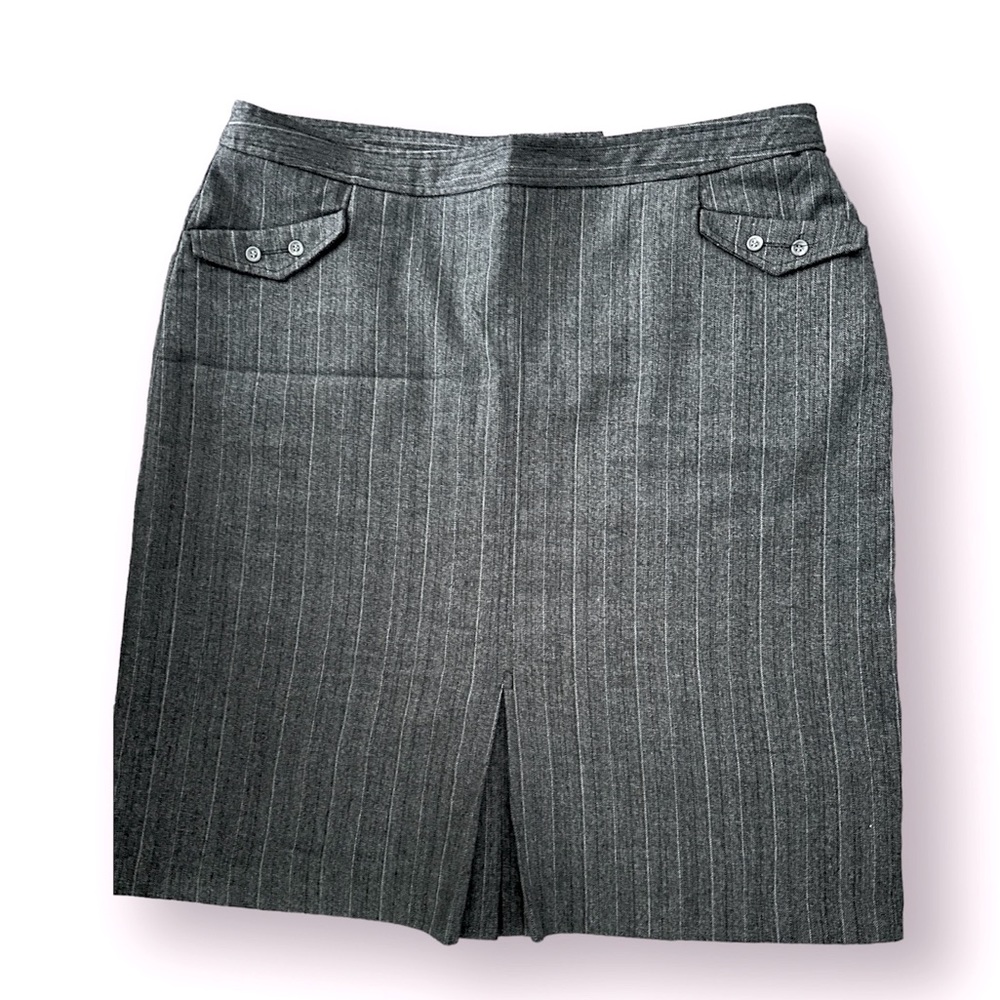Hanna & Gracie casual SKIRT | color gray with stripes | size 14